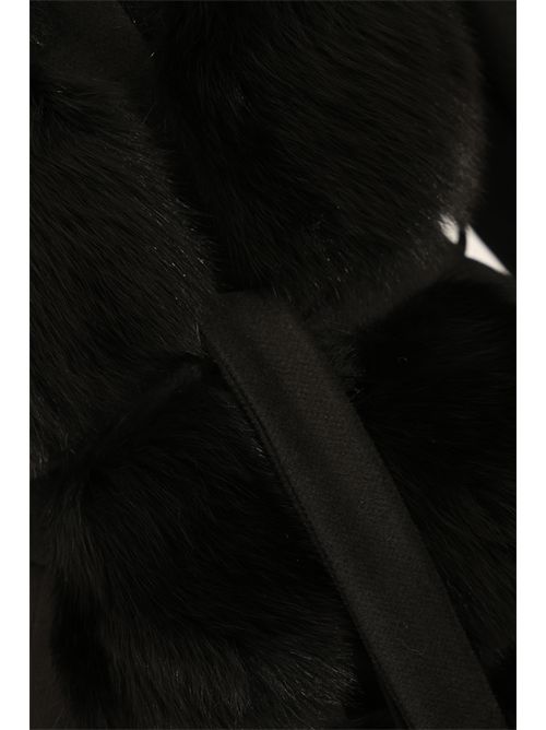 Giacca CD1203 in misto lana e pelliccia di volpe Nero YES LONDON | CD1203NERO/NERO